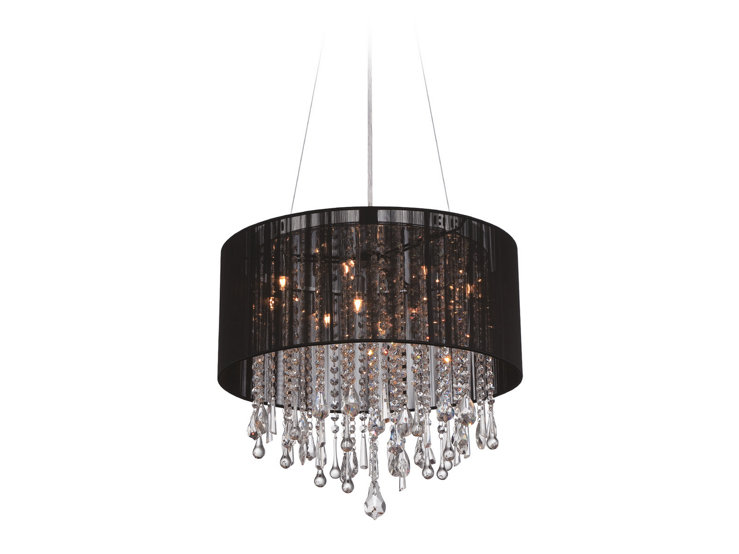 Beverly Dr. 12-Light 1Dual Mount with Flush & Hanging in Black Silk String