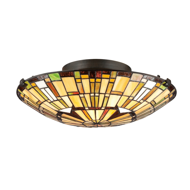 Quoizel Reed Two Light Flush Mount in Vintage Bronze - TF1408SVB
