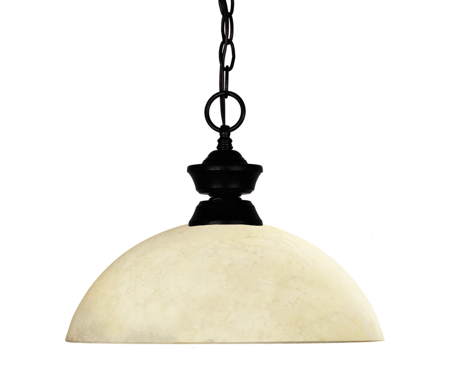 One Light Pendant by Z-Lite - Windsor Collection, Matte Black Finish - 100701MB-DGM14