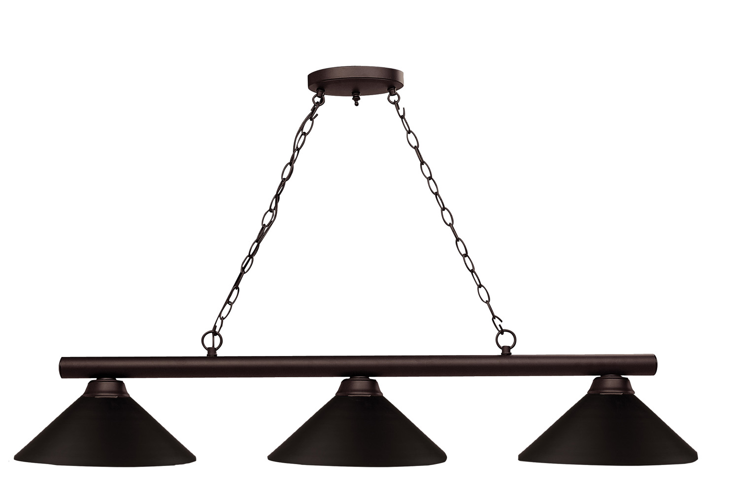 Three Light Billiard by Z-Lite - Shooter Collection, Bronze Finish - 155-3BRZ-MBRZ