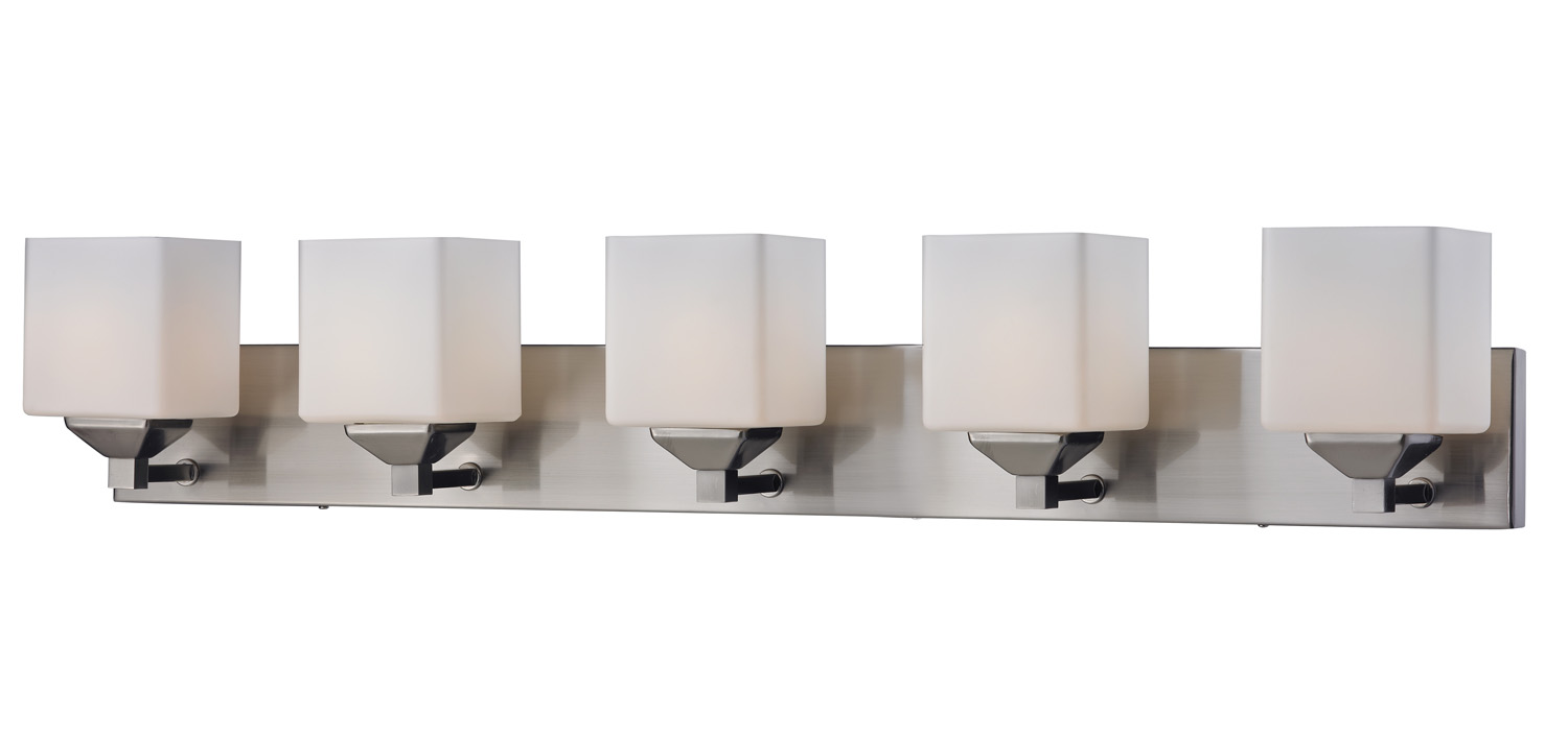 Five Light Vanity by Z-Lite - Quube Collection, Brushed Nickel Finish - 2104-5V