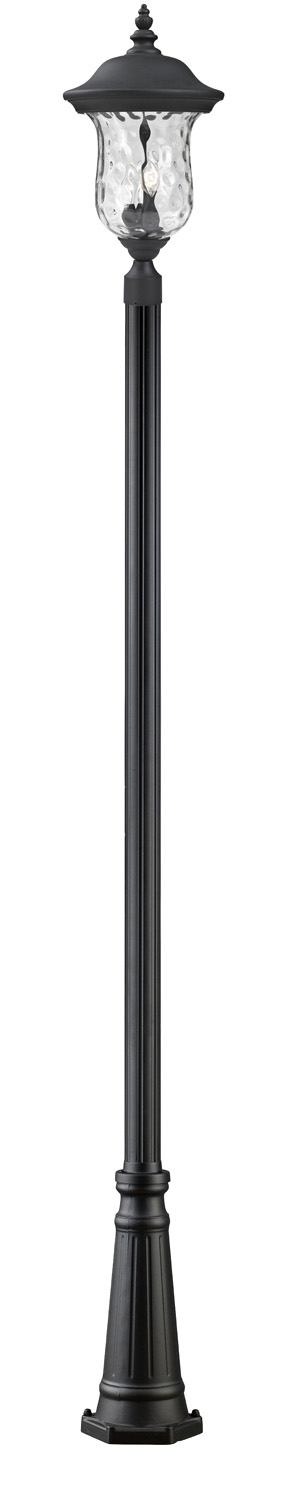 Three Light Outdoor Post Mounted Fixture by Z-Lite - Armstrong Collection, Black Finish - 533PHB-519P-BK