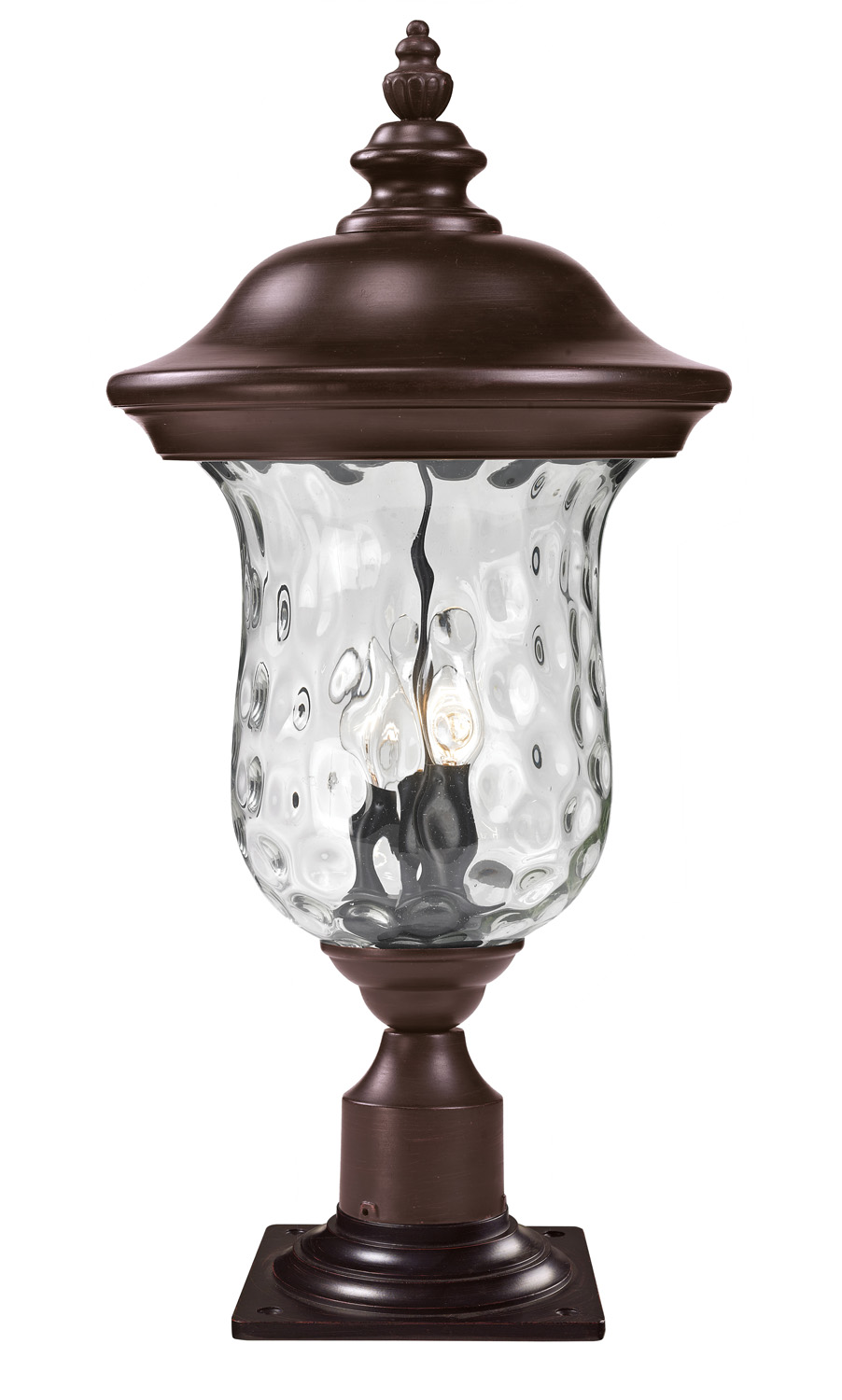 Three Light Outdoor Pier Mounted Fixture by Z-Lite - Armstrong Collection, Bronze Finish - 533PHB-533PM-RBRZ