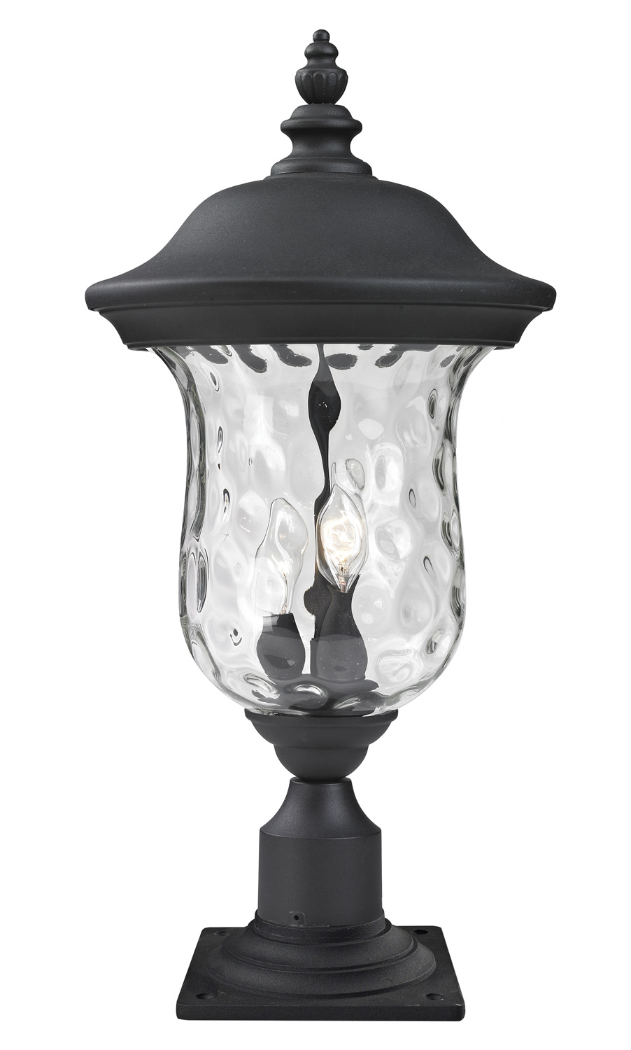 Two Light Outdoor Pier Mounted Fixture by Z-Lite - Armstrong Collection, Black Finish - 533PHM-533PM-BK