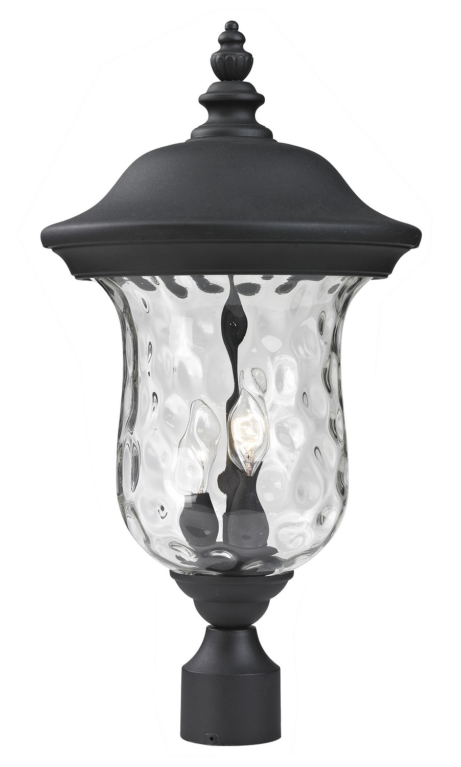 Two Light Outdoor Post Mount Fixture by Z-Lite - Armstrong Collection, Black Finish - 533PHM-BK