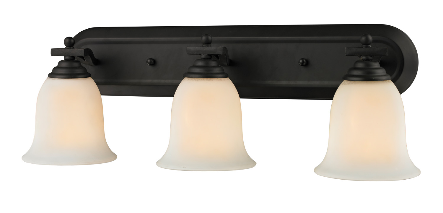 Three Light Vanity by Z-Lite - Lagoon Collection, Matte Black Finish - 703-3V-MB