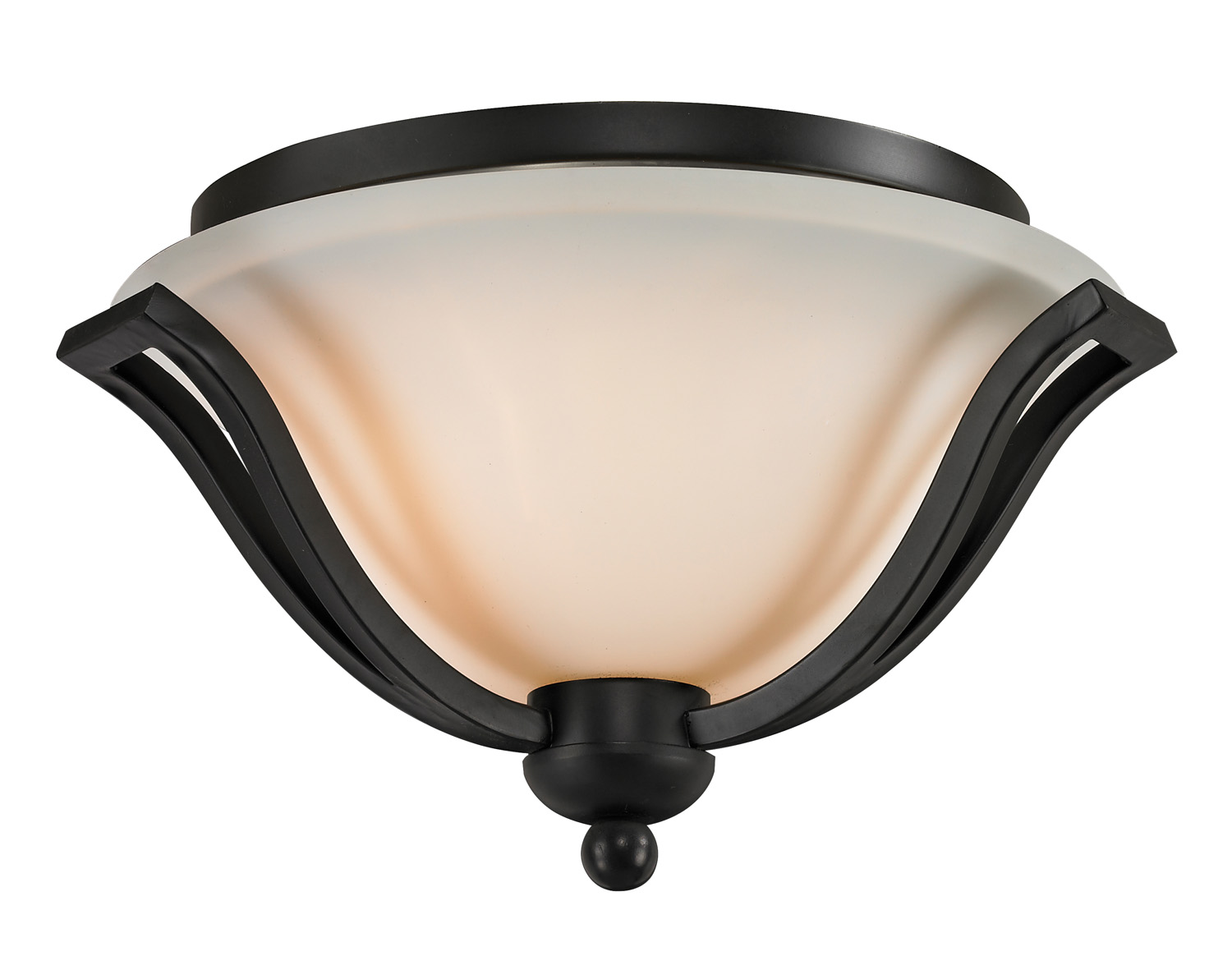 Two Light Flush Mount by Z-Lite - Lagoon Collection, Matte Black Finish - 703F2-MB