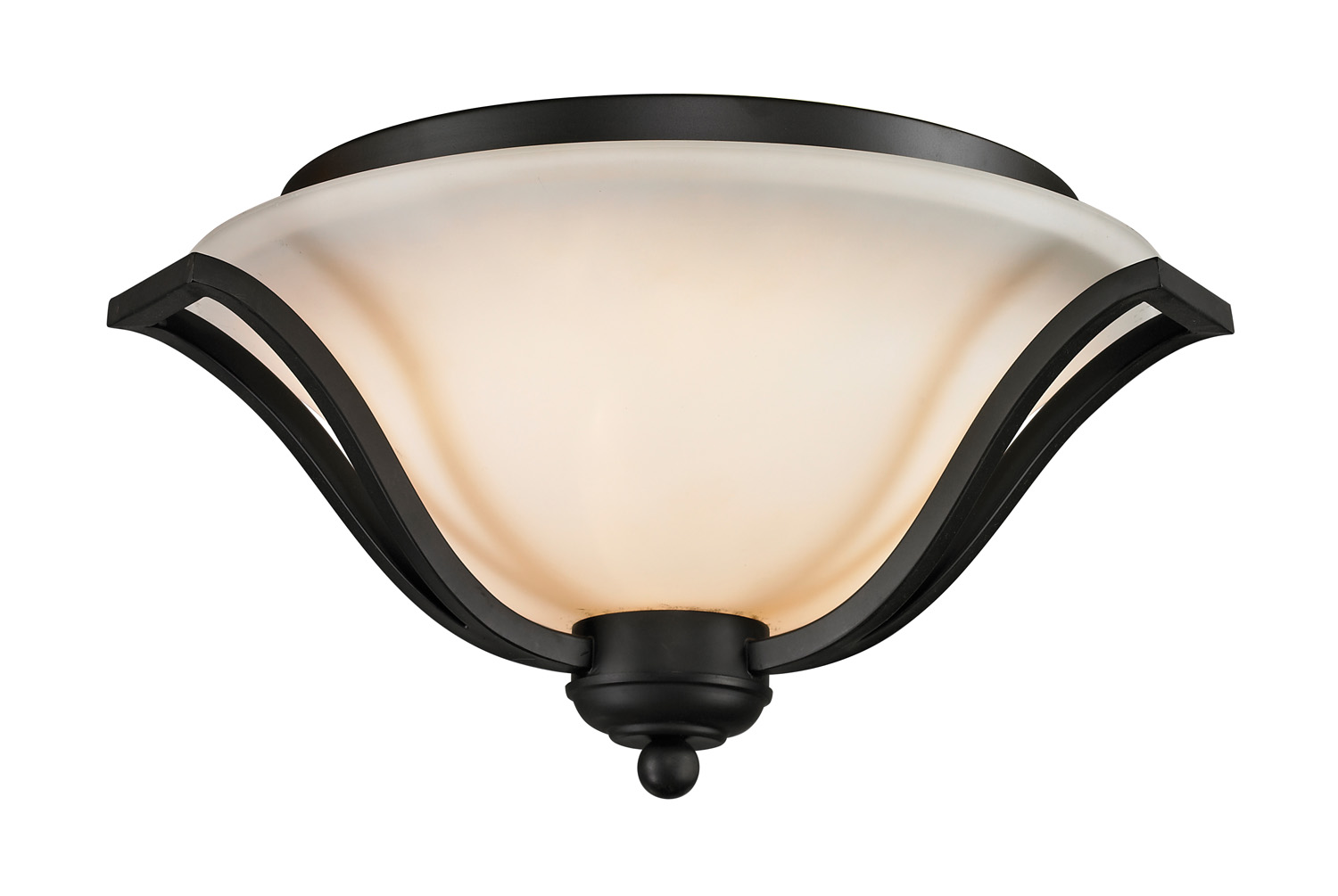 Three Light Flush Mount by Z-Lite - Lagoon Collection, Matte Black Finish - 703F3-MB