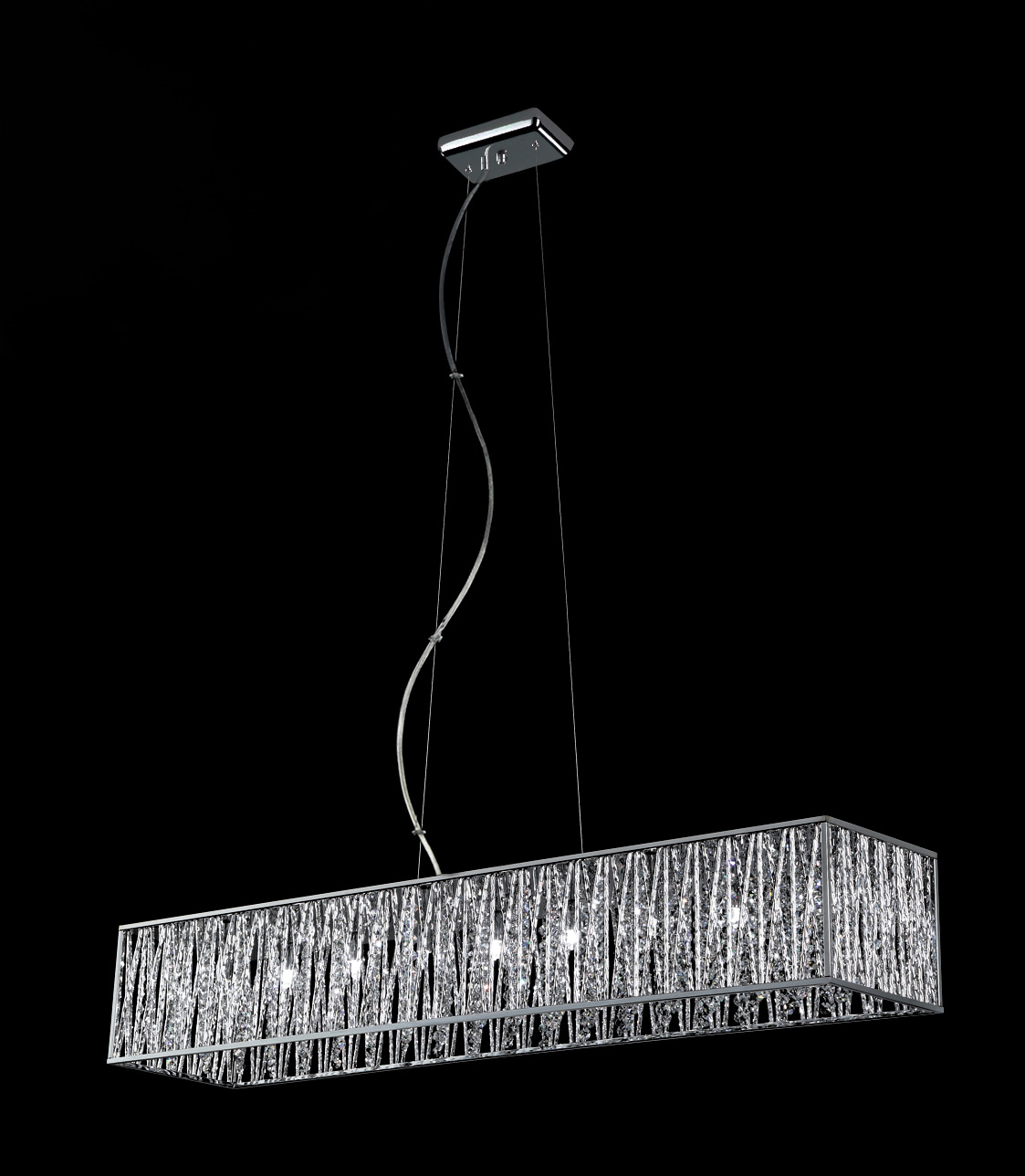 Nine Light Linear Chandelier by Z-Lite - Terra Collection, Chrome Finish - 872CH-45