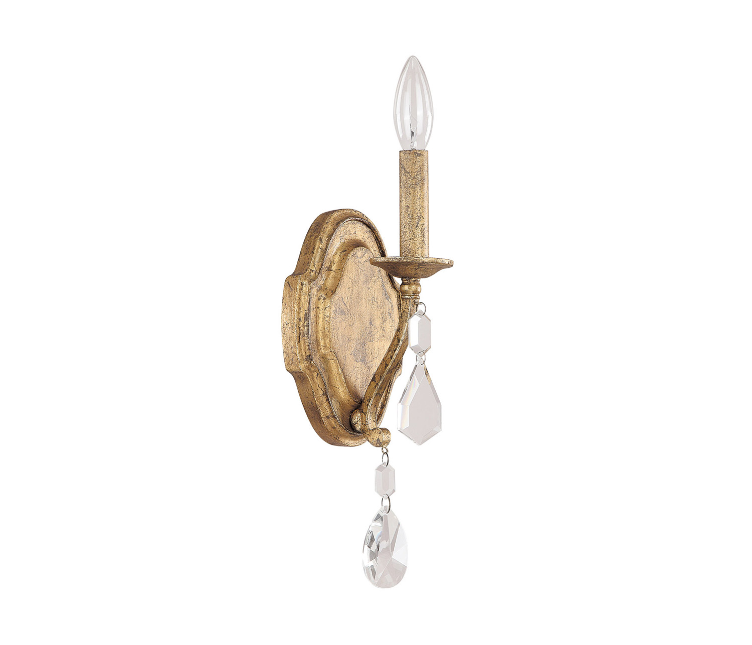 Capital Lighting Blakely One Light Wall Sconce in Antique Gold - 1616AG-CR