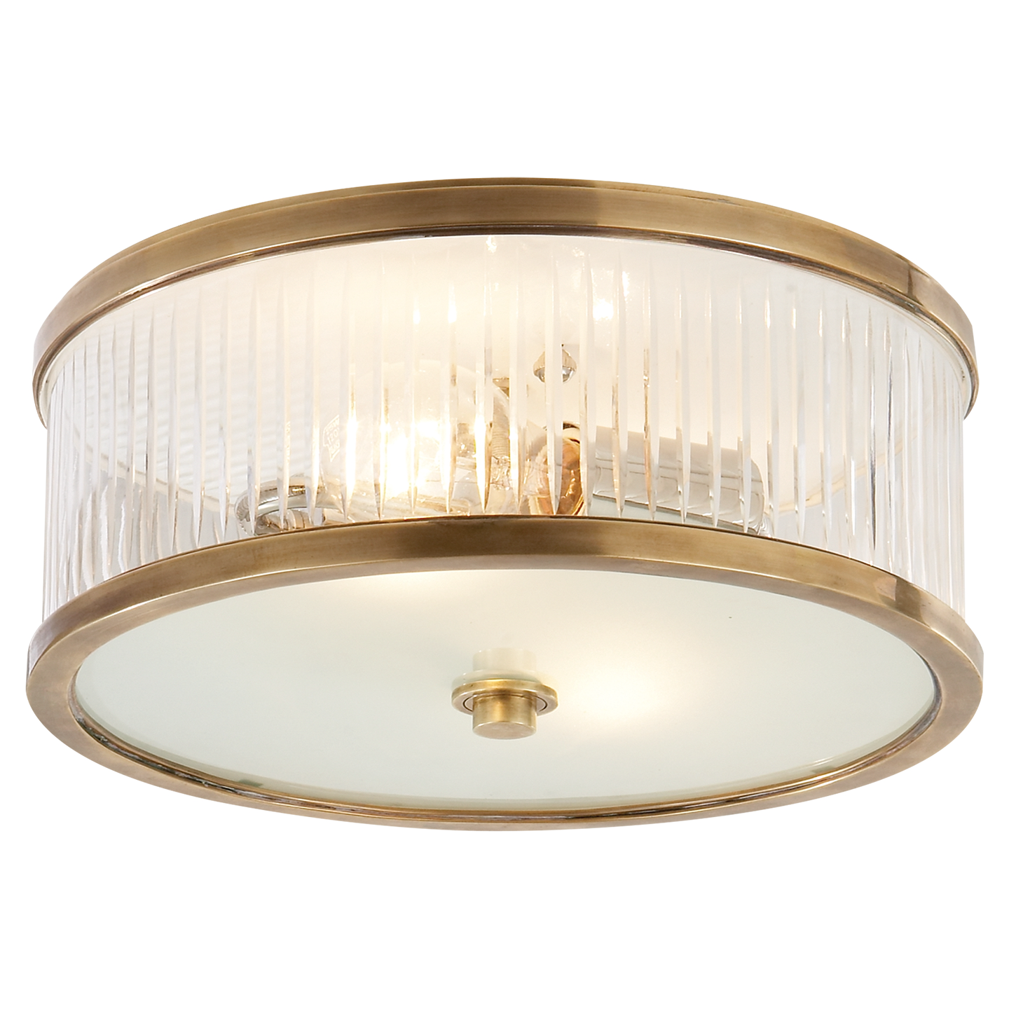 Visual Comfort Signature Randolph Two Light Flush Mount in Hand-Rubbed Antique Brass - AH 4201HAB-FG