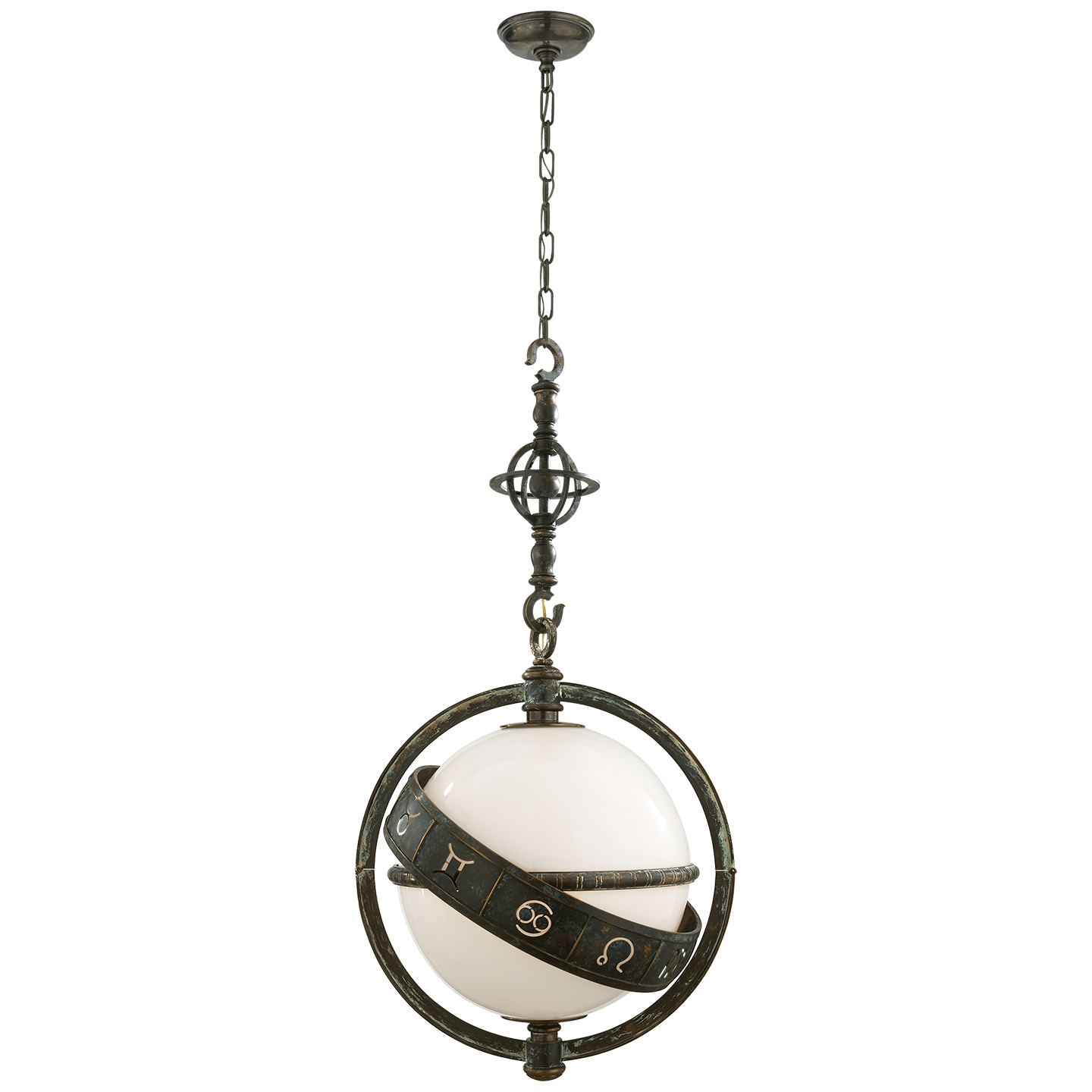 Visual Comfort Signature Zodiac Two Light Lantern in Bronze - CHC 2112BZV-WG