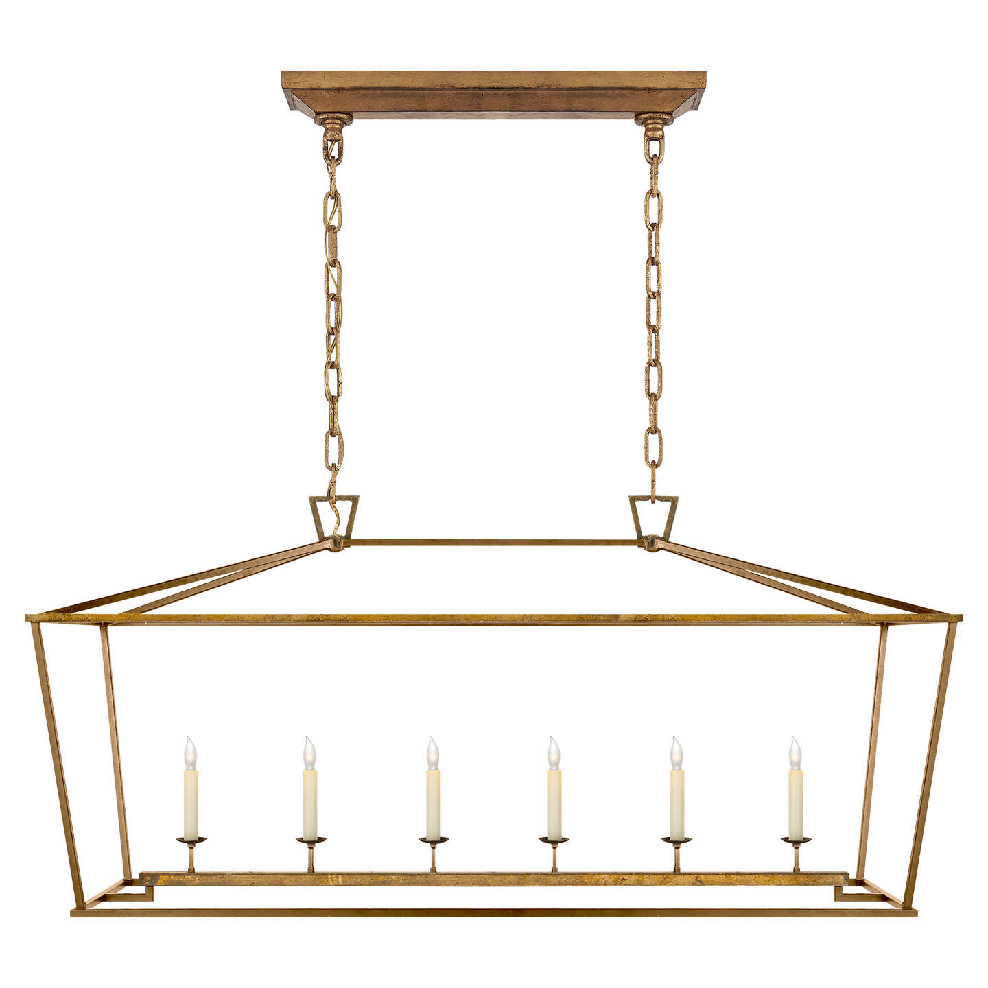Visual Comfort Signature Darlana Six Light Lantern in Gilded Iron - CHC 2166GI