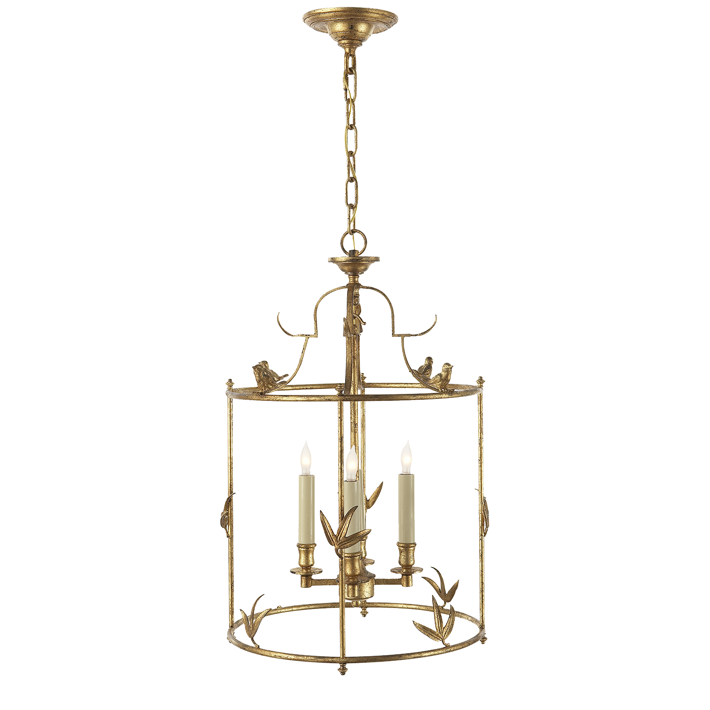 Visual Comfort Signature Diego Four Light Lantern in Gilded Iron - CHC 3108GI