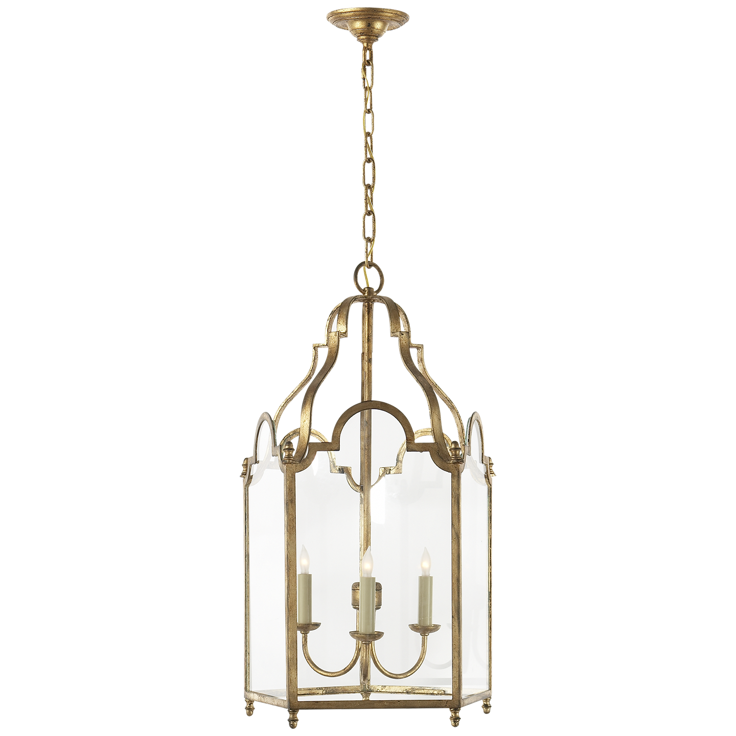 Visual Comfort Signature French Market Three Light Lantern in Gilded Iron - CHC 3414GI