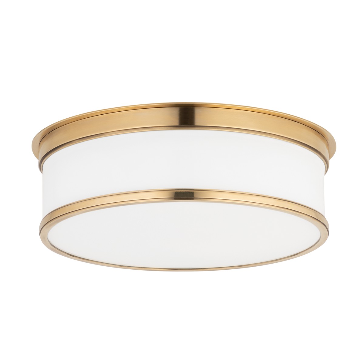 Hudson Valley Geneva Three Light Flush Mount in Aged Brass - 715-AGB
