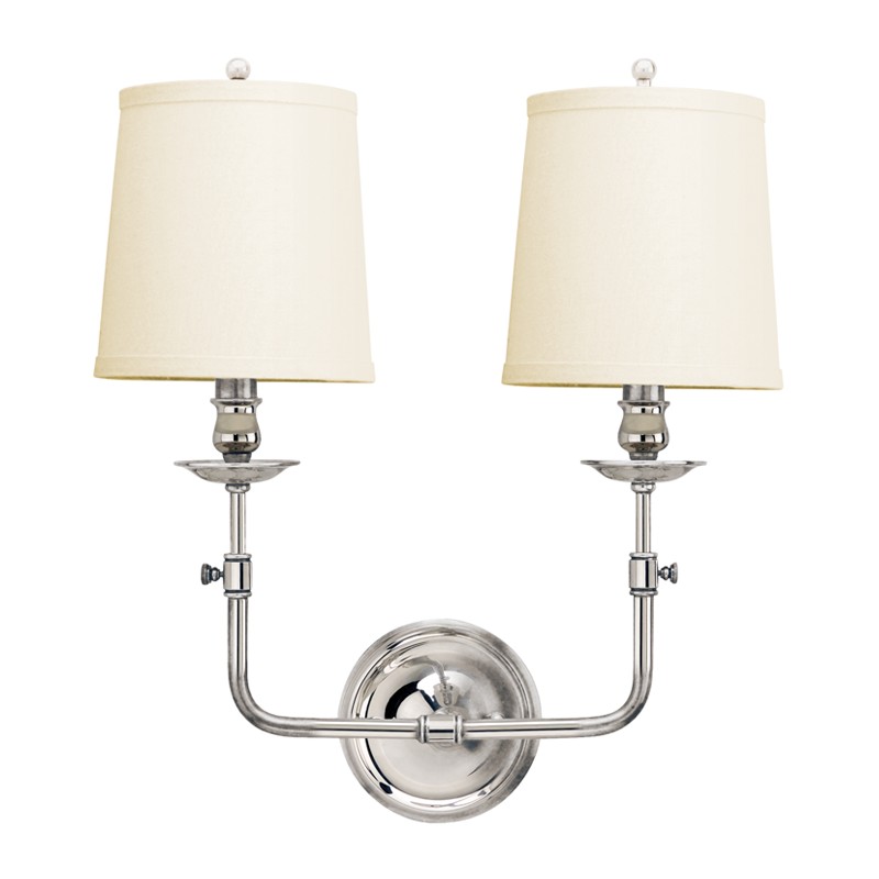 Hudson Valley Logan Two Light Wall Sconce in Polished Nickel - 172-PN