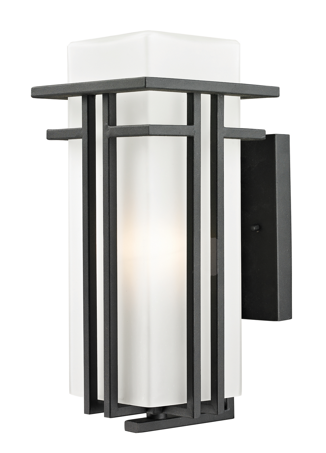 One Light Outdoor Wall Light by Z-Lite - Abbey Collection, Black Finish - 549M-BK