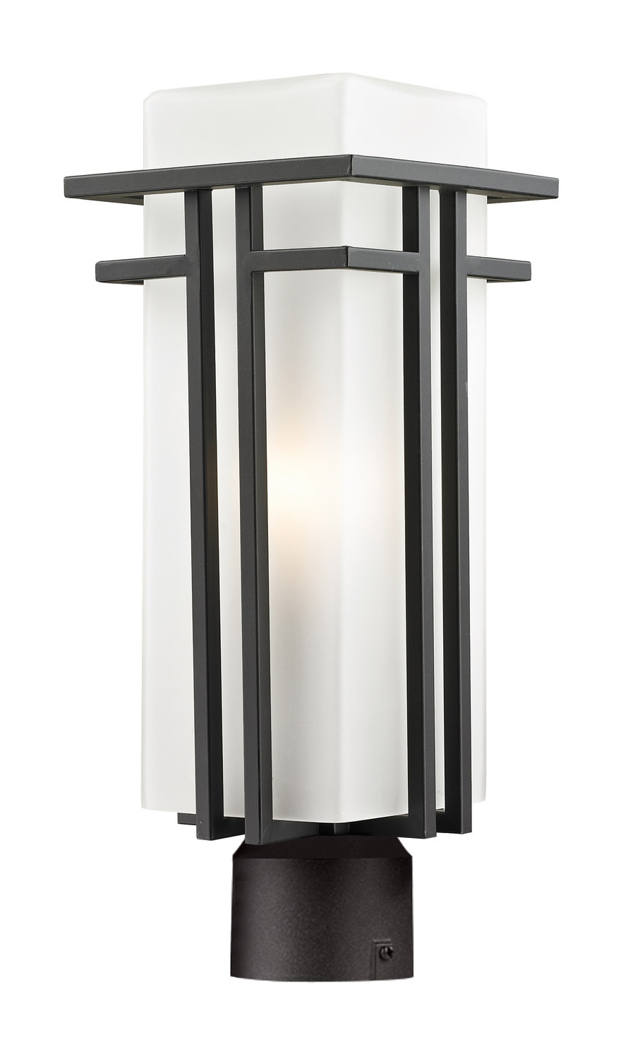 One Light Outdoor Post Mount by Z-Lite - Abbey Collection, Outdoor Rubbed Bronze Finish - 550PHM-ORBZ-R