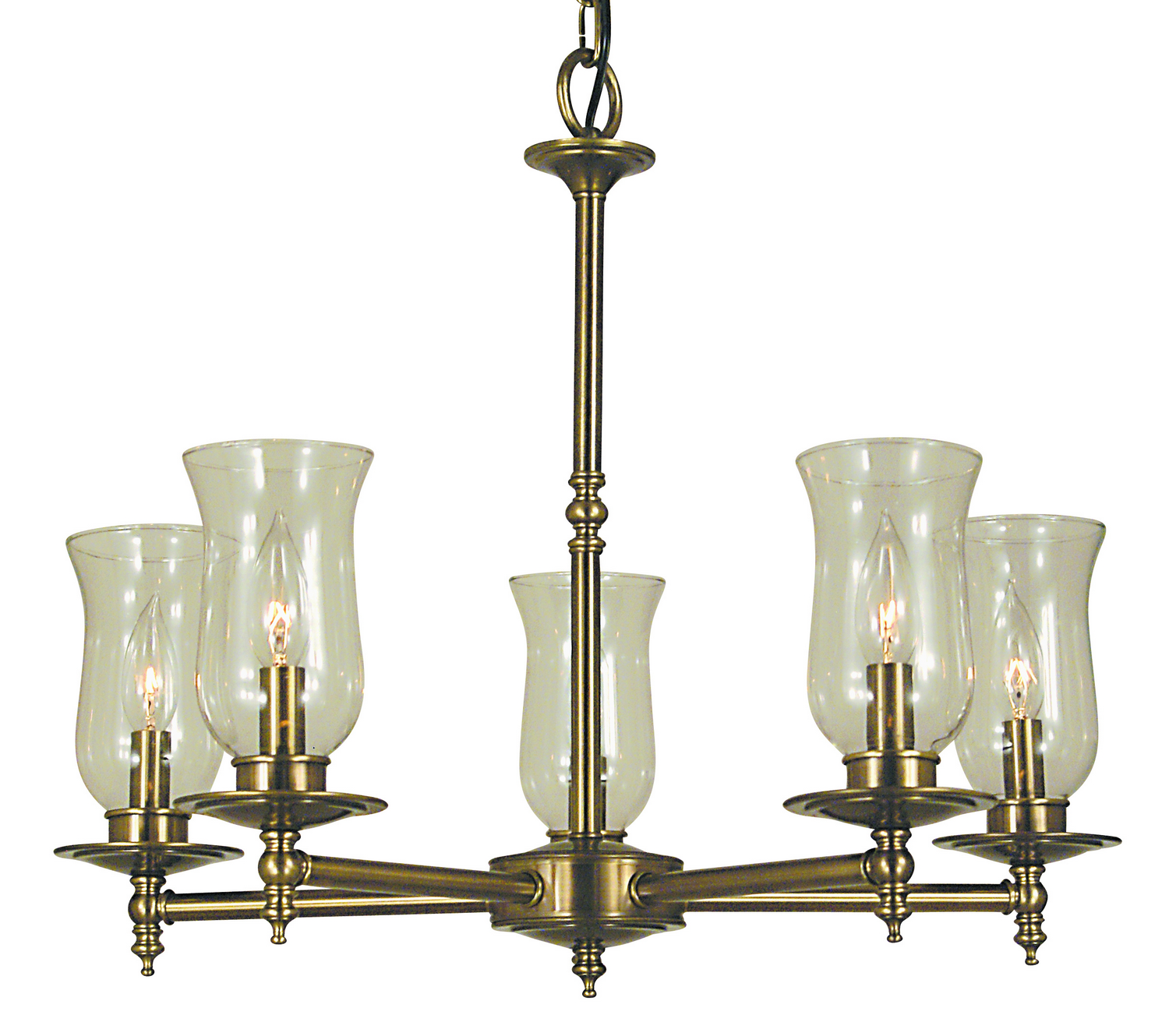 Framburg Sheraton Five Light Chandelier in Antique Brass - 2505 AB