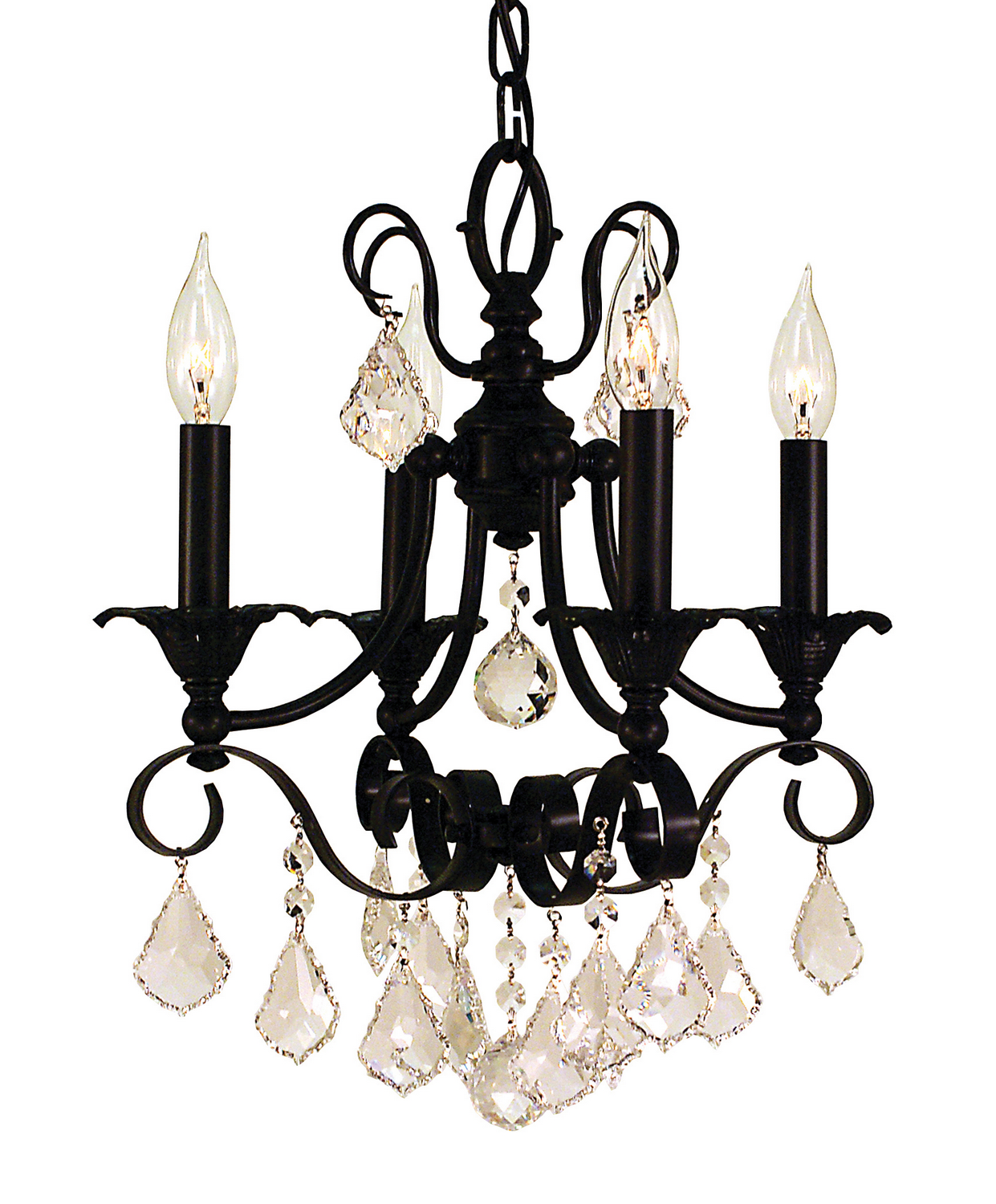 Framburg Liebestraum Four Light Chandelier in Matte Black - 2974 MBLACK