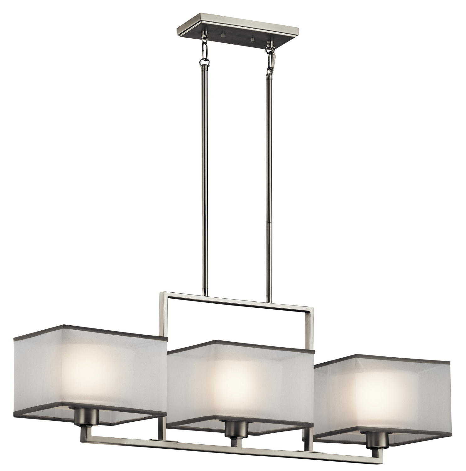 Kichler Kailey Three Light Linear Chandelier in Brushed Nickel - 43437NI