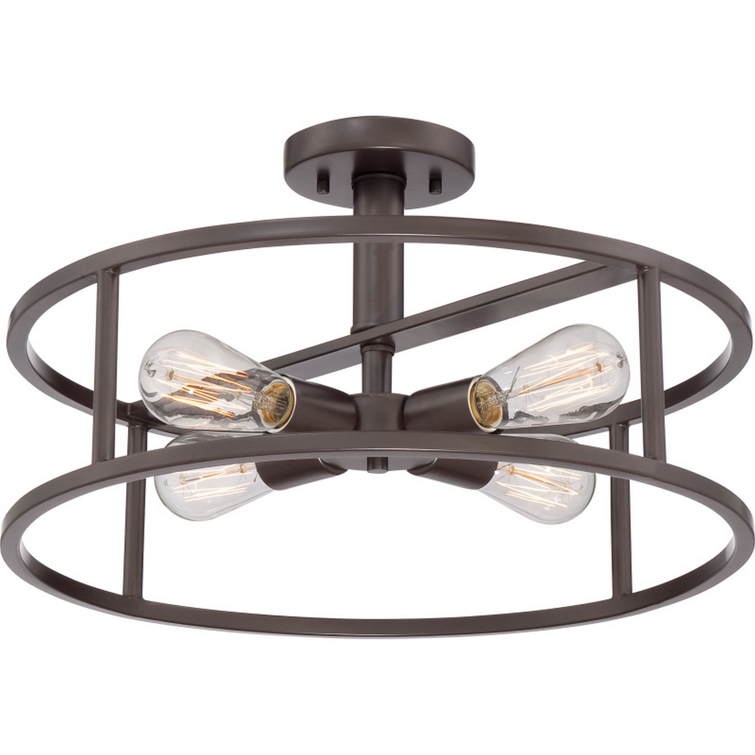 QZEL NHR1718WT WESTERN BRONZE SEMI FLUSH MOUNT 4-100W/M