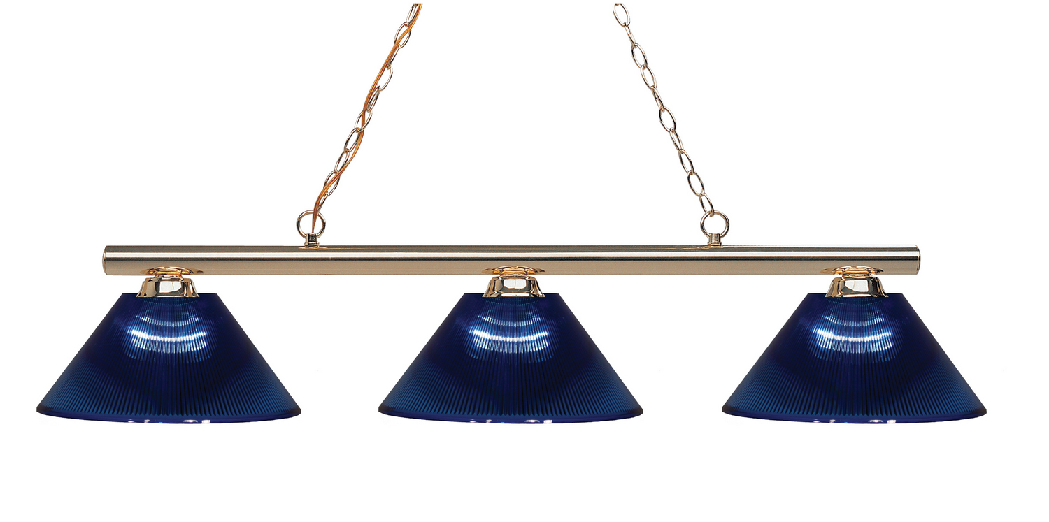Three Light Billiard by Z-Lite - Sharp Shooter Collection, Polished Brass Finish - 155-3PB-ARDB