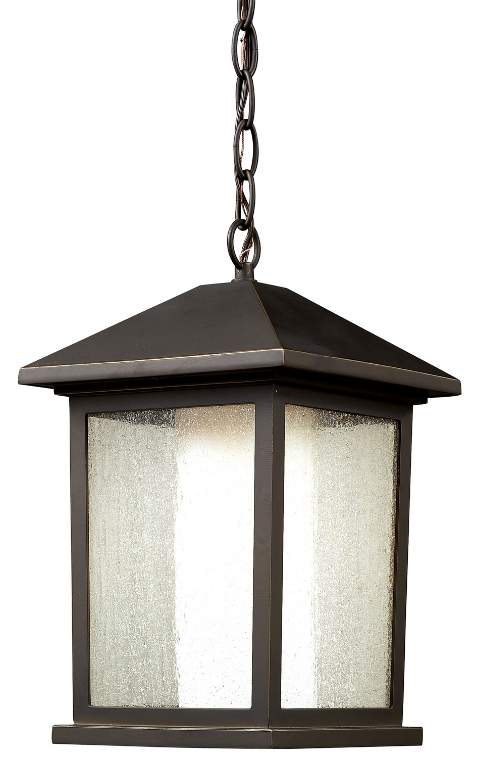 One Light Outdoor Chain Mount Ceiling Fixture by Z-Lite - Mesa Collection, Oil Rubbed Bronze Finish - 524CHB