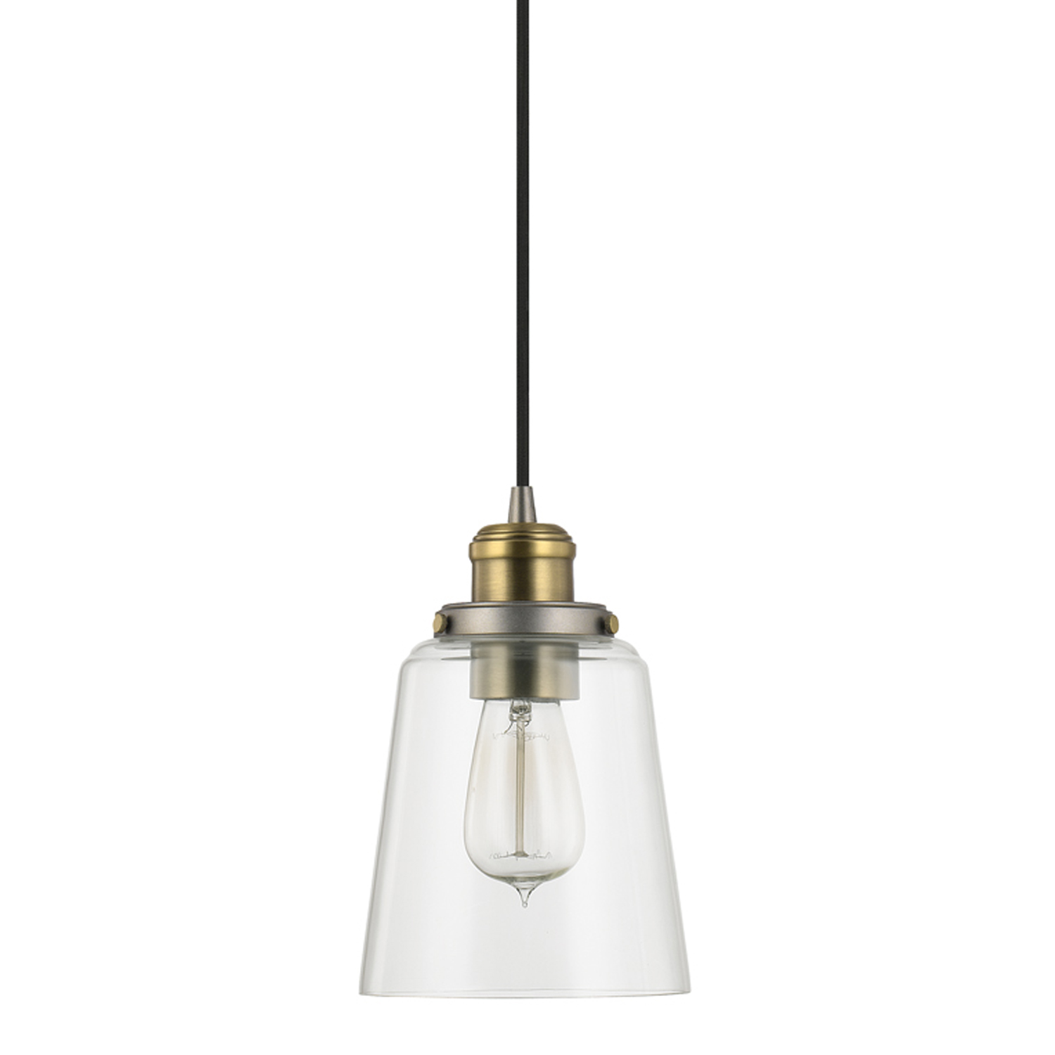 Capital Lighting Fallon One Light Pendant in Graphite and Aged Brass - 3718GA-135