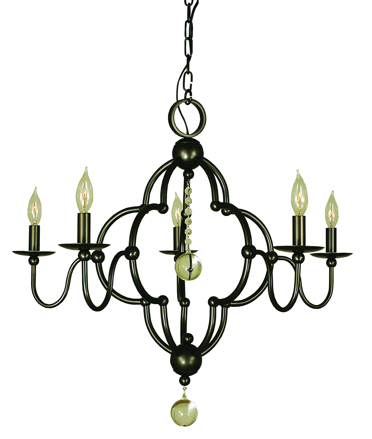 Framburg Quatrefoil Five Light Chandelier in Mahogany Bronze - 1161 MB