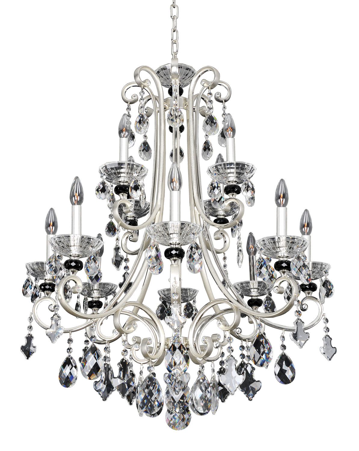 Allegri 023952-017-FR001 Bedetti 12 Light 32 inch Two Tone Silver Chandelier Ceiling Light