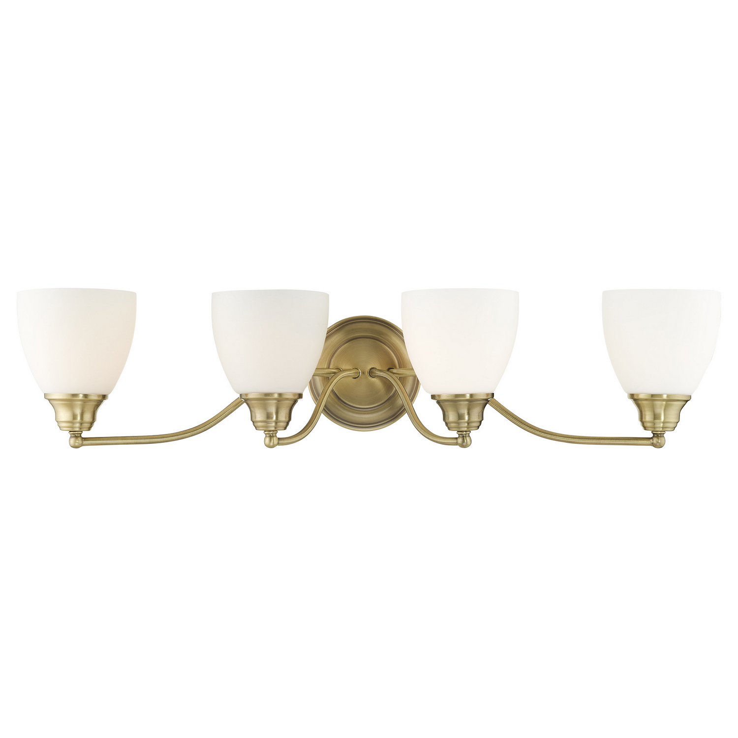 Photos - Chandelier / Lamp Livex Antique Brass Four Light Bath Vanity from the Somerville Collection 13674-01