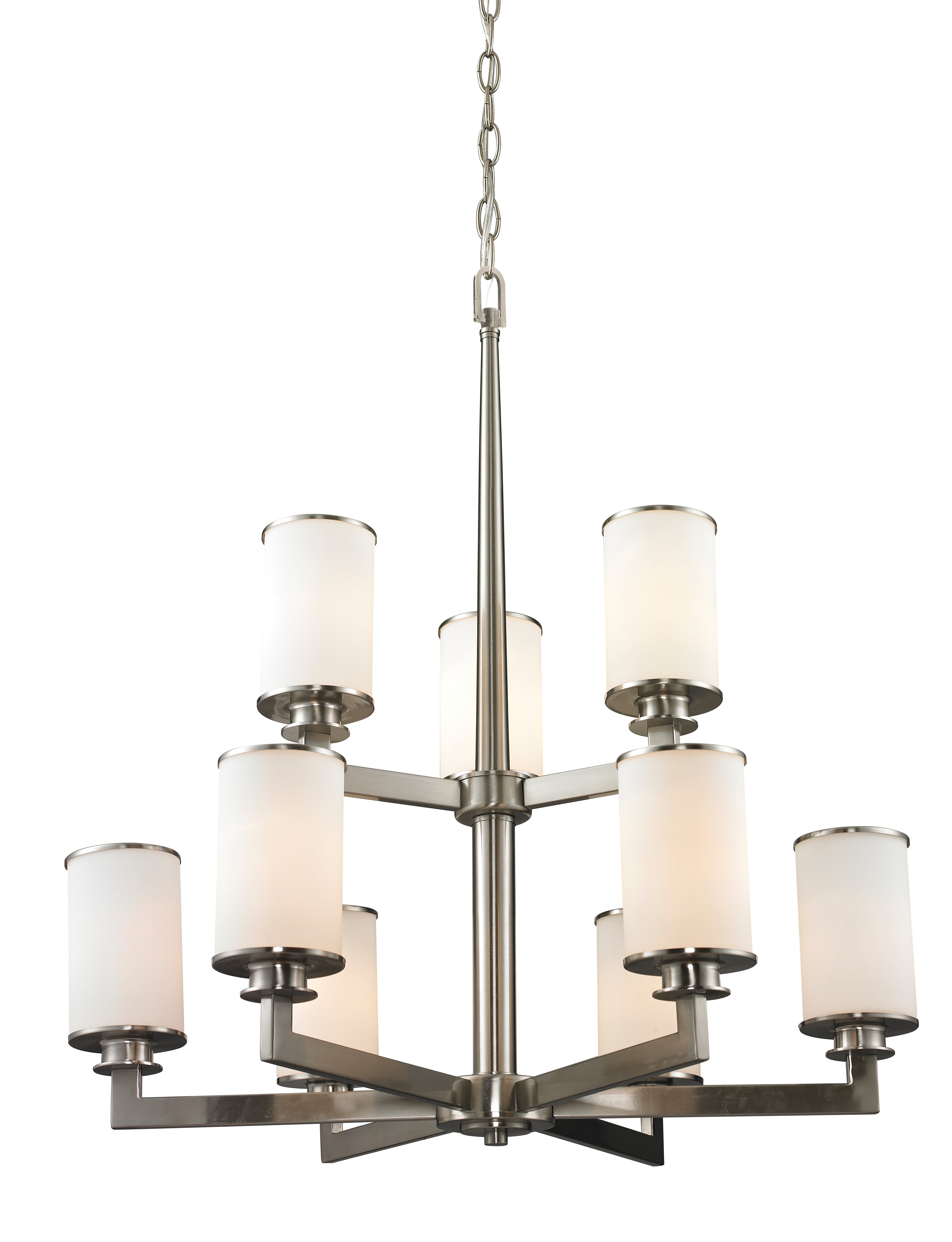 Nine Light Chandelier by Z-Lite - Savannah Collection, Brushed Nickel Finish - 412-9