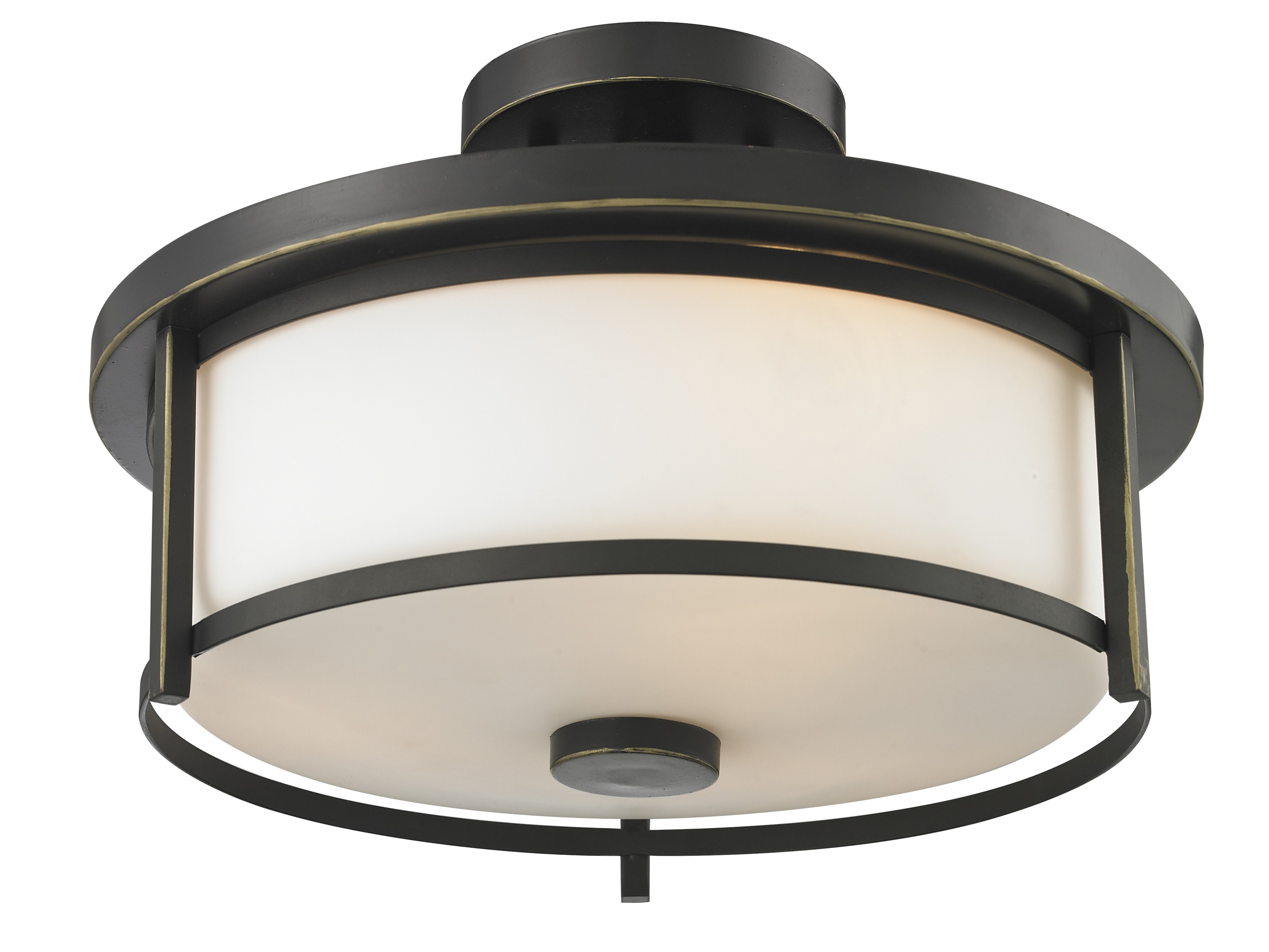 Two Light Semi Flush Mount by Z-Lite - Savannah Collection, Olde Bronze Finish - 413SF14