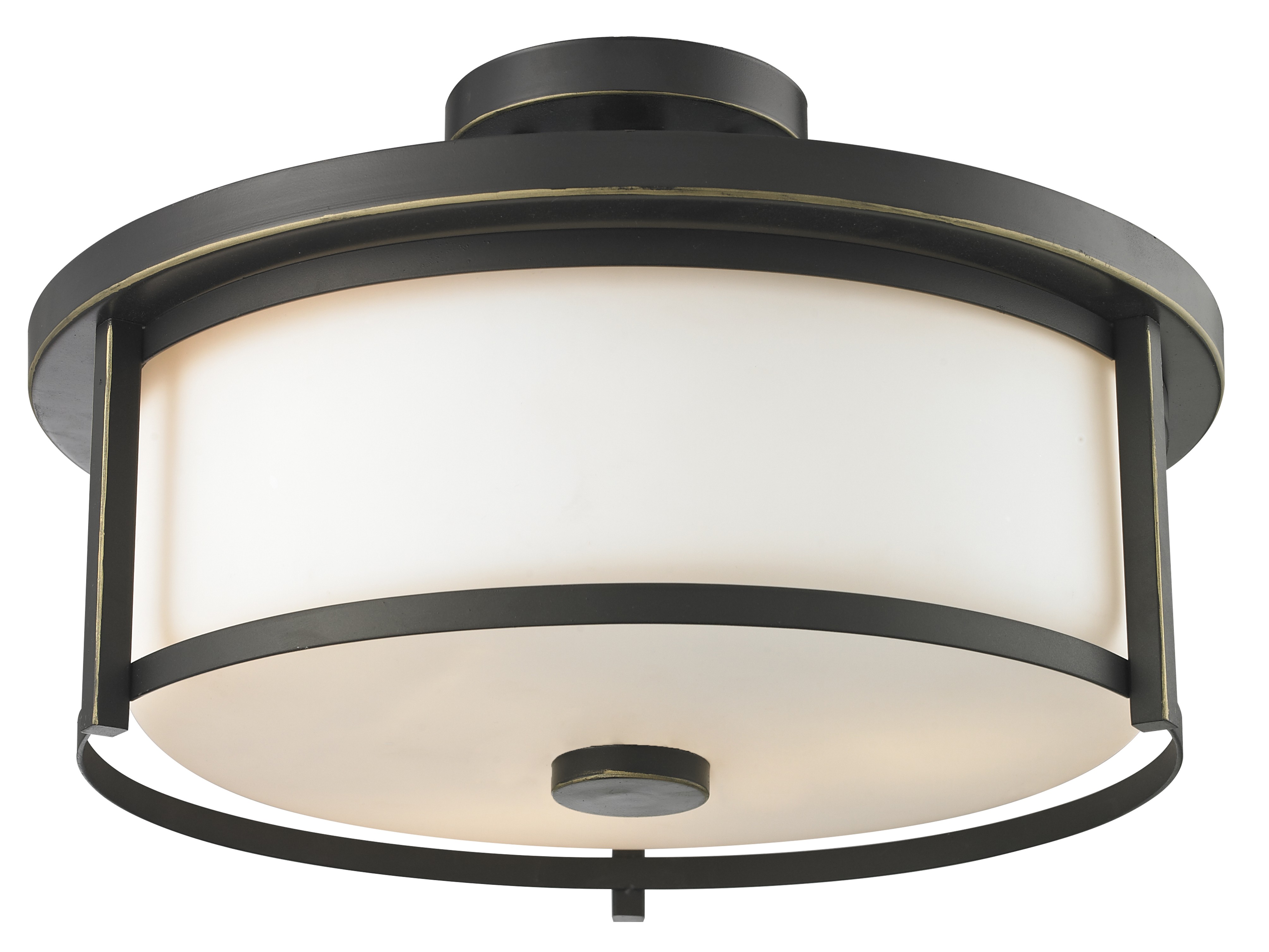 Three Light Semi Flush Mount by Z-Lite - Savannah Collection, Olde Bronze Finish - 413SF16