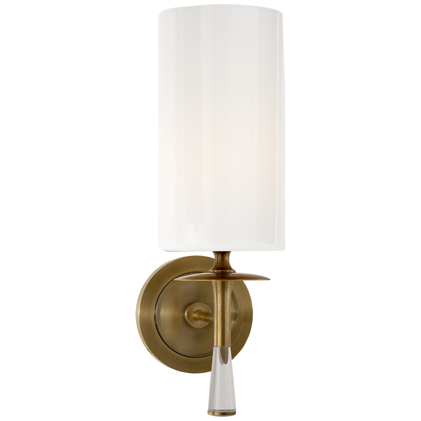 Visual Comfort Signature Drunmore One Light Wall Sconce in Hand-Rubbed Antique Brass with Crystal - ARN 2018HAB/CG-WG