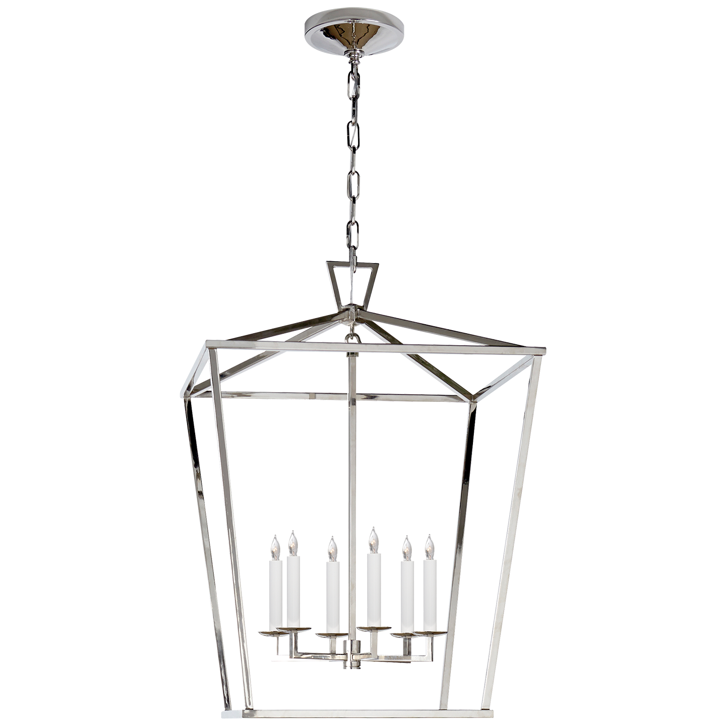 Visual Comfort Signature Darlana Six Light Lantern in Polished Nickel - CHC 2176PN