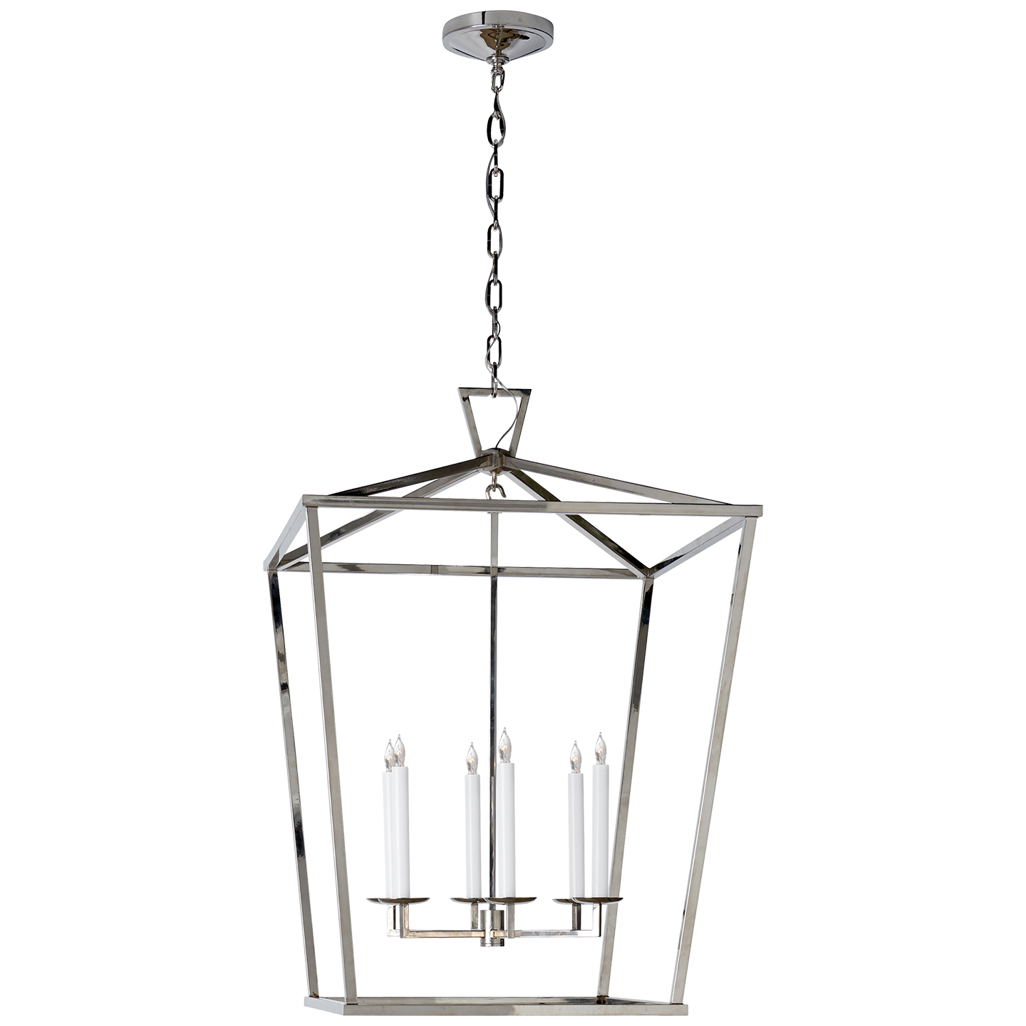 Visual Comfort Signature Darlana Six Light Lantern in Polished Nickel - CHC 2177PN