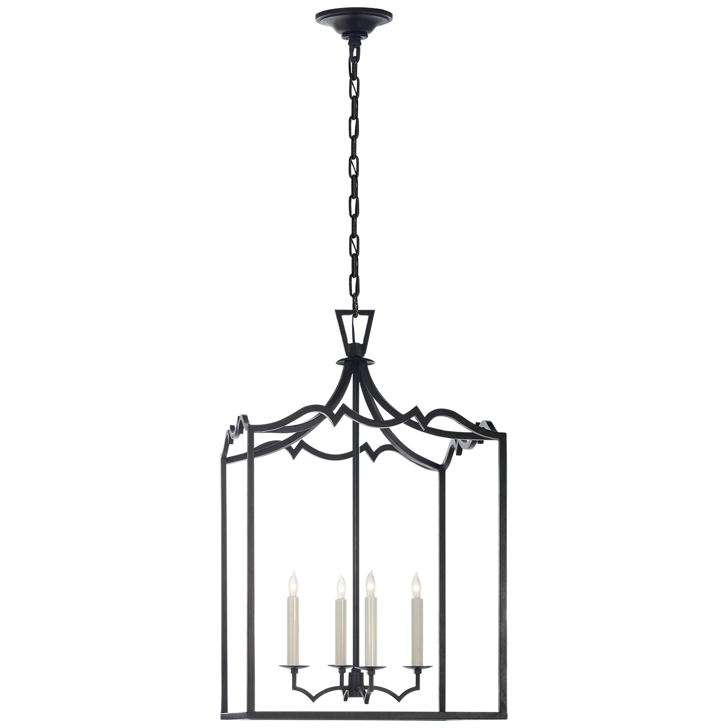 Visual Comfort Signature Darlana Fancy Four Light Lantern in Aged Iron - CHC 2181AI