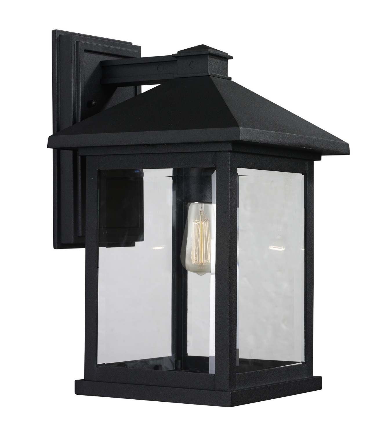 One Light Outdoor Wall Light by Z-Lite - Portland Collection, Black Finish - 531B-BK