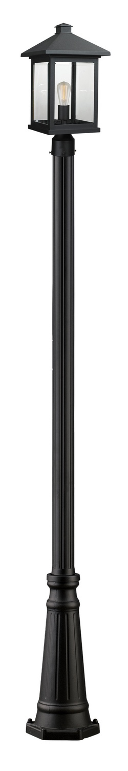 One Light Outdoor Post Mounted Fixture by Z-Lite - Portland Collection, Black Finish - 531PHBR-519P-BK