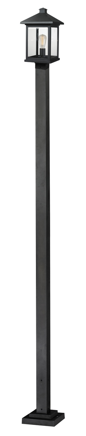 One Light Outdoor Post Mounted Fixture by Z-Lite - Portland Collection, Black Finish - 531PHBS-536P-BK