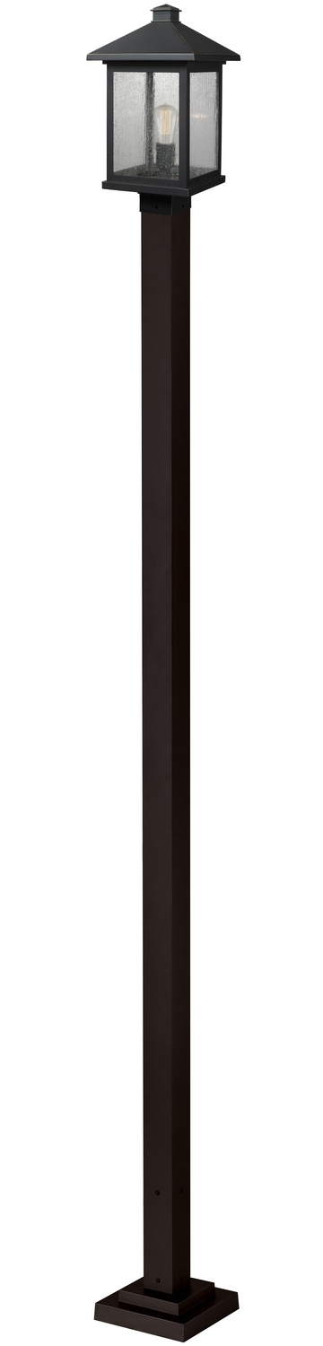 One Light Outdoor Post Mounted Fixture by Z-Lite - Portland Collection, Oil Rubbed Bronze Finish - 531PHBS-536P-ORB