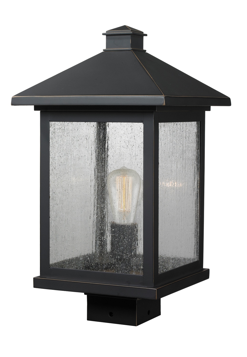 One Light Outdoor Post Mount Fixture by Z-Lite - Portland Collection, Oil Rubbed Bronze Finish - 531PHBS-ORB
