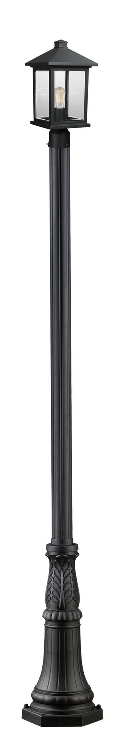 One Light Outdoor Post Mounted Fixture by Z-Lite - Portland Collection, Black Finish - 531PHMR-518P-BK