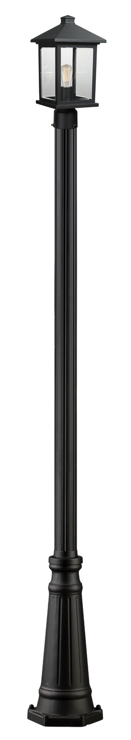 One Light Outdoor Post Mounted Fixture by Z-Lite - Portland Collection, Black Finish - 531PHMR-519P-BK