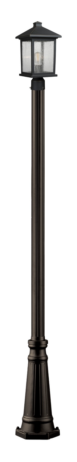 One Light Outdoor Post Mounted Fixture by Z-Lite - Portland Collection, Oil Rubbed Bronze Finish - 531PHMR-519P-ORB