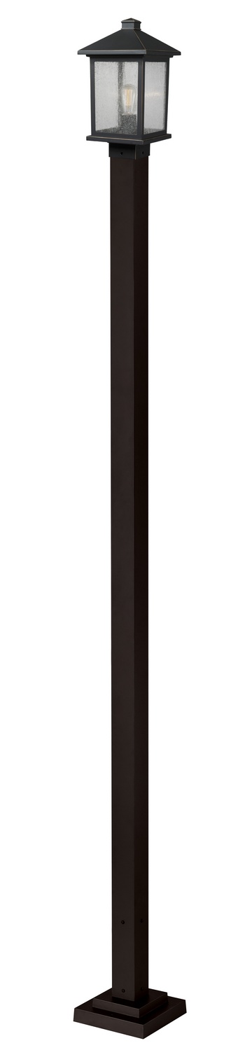 One Light Outdoor Post Mounted Fixture by Z-Lite - Portland Collection, Oil Rubbed Bronze Finish - 531PHMS-536P-ORB