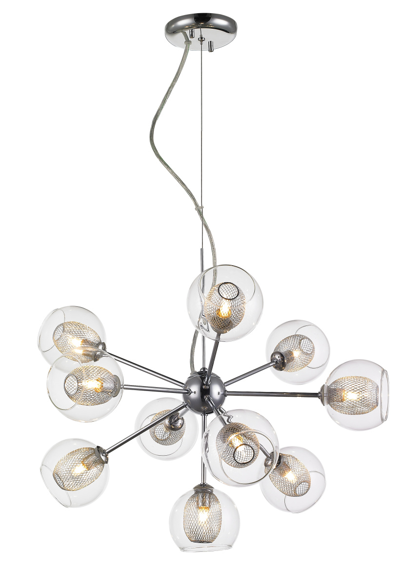 Ten Light Chandelier by Z-Lite - Auge Collection, Chrome Finish - 905-10C